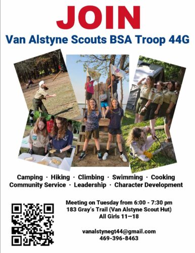 Van Alstyne Scouts BSA Troop 44G – Troop for Girls